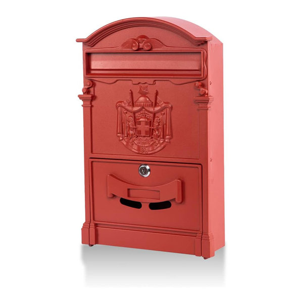 Maison & White Boîte Aux Lettres Murale | Boîte Aux Lettres Extérieure En Acier Galvanisé | Boîte Aux Lettres Extérieure Verrouillable Et Résistante Aux Intempéries (Gris